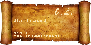 Oláh Leonárd névjegykártya